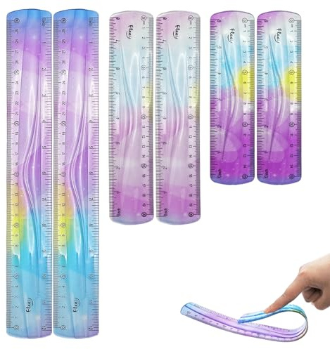 6 Stücke Flexibles Lineal Set, Lineal 30cm 20cm 15cm Flexibel, weich und bruchsicher, für Schüler, Künstler und Büroanwendungen