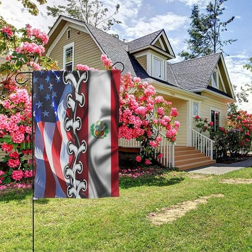 Bandera de Estados Unidos y Perú, doble cara, 28 x 40 pulgadas, decoración para exteriores