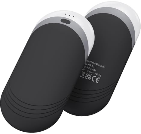 KARECEL Handwärmer Elektrisch 2er-Pack, Wärmeleitendem Silikon Handwärmer Wiederverwendbar, Doppelseitige Hitze, 6000mAh USB Tragbare Elektrischer Taschenwärmer, Weihnachten Geschenk Frauen Männer
