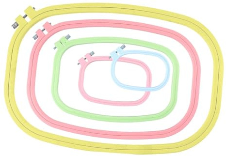 DOITOOL 5pcs Plastic Square Embroidery Hoops Set for Cross Stitch and Embroidery Crafts