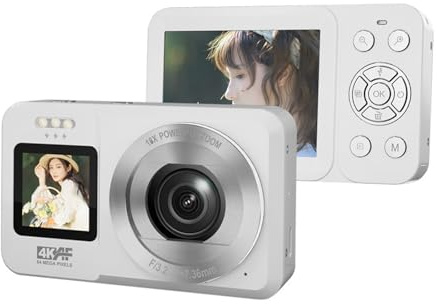 Whltzf Schermo 64MP Fotocamera Digitale 4K Video Zoom 18X Design Portatile per Studenti Avventure All'aperto Compatti Fotocamera Studente
