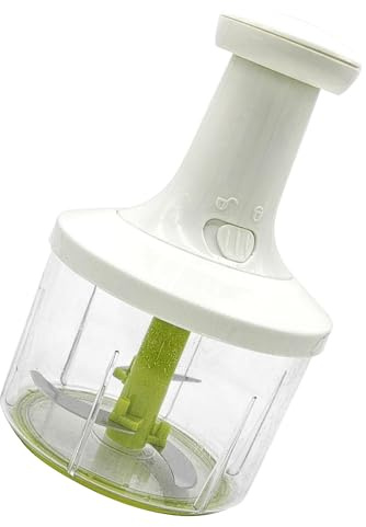 SUNGOOYUE Picadora de Verduras con Prensa Manual Cortador de Alimentos Manual Eficiente para una Cocción Rápida Adecuado para Ancianos y Niños Plástico 13,6 X 13,6 X 21 Cm