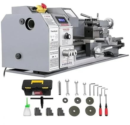 Mini Metal Lathe Variable Speed Benchtop Machine for Precision Making Threading Milling Small and Portable