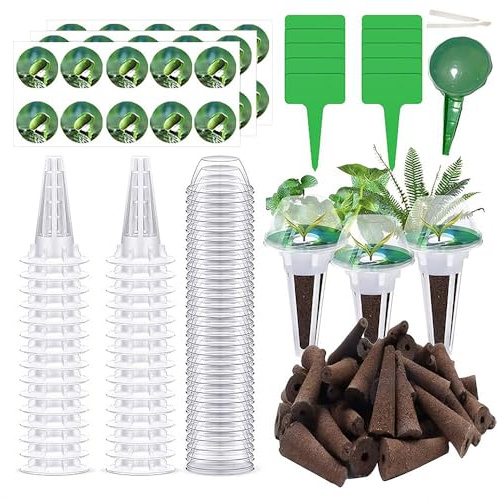 HIULLEN 108 Pezzis Spugne per la Crescita, Kit di Baccelli di Semi, Accessori da Giardino Idroponico per Sistemi di Avviamento con 24 Spugne di Crescita, Cestini, Coperture per la Coltura Idroponica