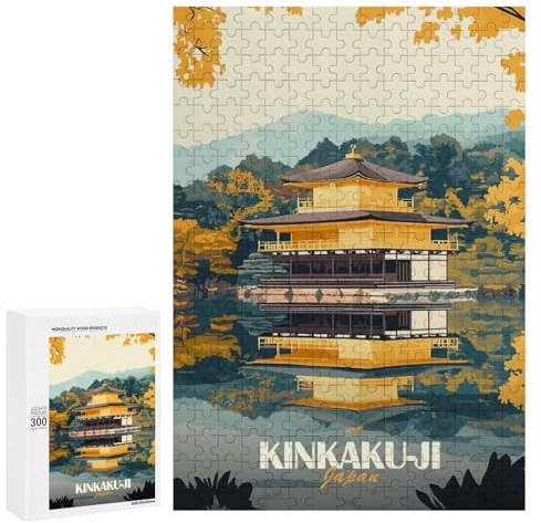 300 PCS Jigsaw Puzzles for Adults Jigsaw Kinkaku-ji Golden Pavilion Adult Puzzles Anti-Stress Toys Difficult Hard Challenging Game Gifts 300 PCS