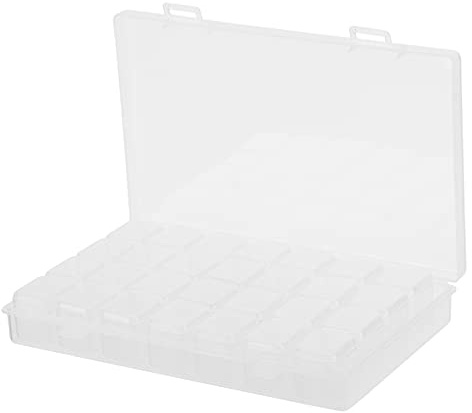 TOPINCN 28 Grid Målarlåda Snygga Pärlor Organizer Förvaring för Gör-det-själv-pysselprojekt – Hållbart PP-material 17,5x10,5x2,5cm