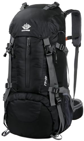 WoneNice 50L(45+5) Waterproof Hiking Backpack - Outdoor Sport Daypack with Rain Cover