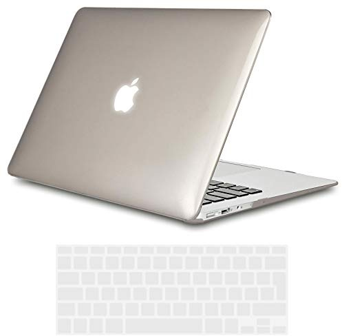 TECOOL Hülle Kompatibel mit Alten MacBook Air 13 Zoll 2010-2017 (A1466 A1369), Ultradünne Schutzhülle Hartschale Case mit Tastaturschutz (EU Layout), Kristallgrau | Ultradünne Schutzhülle, Snap-on Hardcase, Ohne Logoausschnitt, EU Tastaturschutz, Glänzende Oberfläche