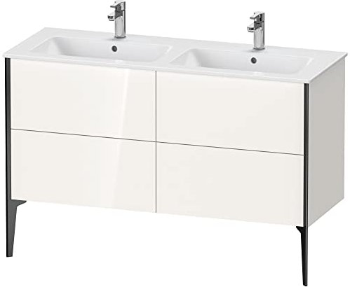 Duravit XViu 4485 Waschtischunterbau stehend, 4 Auszüge, für Doppelwaschtisch ME by Starck 233613, 1280x480 mm, Farbe (Front/Korpus): schwarz matt/weiß Hochglanz. - XV44850B222