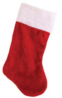 Top Sale Plüsch-Weihnachtsstrumpf – Rot und Weiß Samt-Effekt Weihnachtsstrumpf (Jumbo-Strumpf)