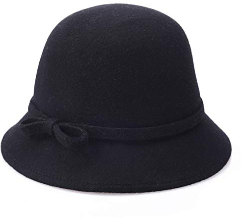 ITODA Wollmütze Winter Filzhut Damen Fedora Filzmütze Warm Wintermütze Mädchen Winterhut Filz Damenmütze Wollhut Weich Damenhut Einfarbig Schlapphut One Size Eimerhut für Outdoor Freizeit