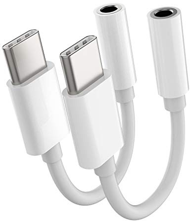 2-pack USB-C till 3,5 mm hörlursadapter, Type C Android AUX-ljuddongel, kompatibel med Samsung Galaxy S24 S23 S22 S21 S20 Note, för Apple för iPhone 15 16 Pro Max, anslutning