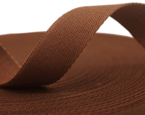10 Yards Nähtechnik Köperband Baumwoll Schrägband Textilband Baumwoll Gurtband Nahtband für Taschen,Umhängetaschen,Handtaschen,Basteln Nähen DIY Handwerk,15 Farben und 5 breites(Schokoladenfarbe,25mm)