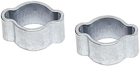 20 Stück verstellbare 5–7 mm Doppelohr-Schlauchklemmen, zwei Ohren, Schlauchklemmen, verzinkter Stahl, Doppelohr-Schlauchschellen