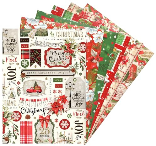ARKRAFT papier cadeau de Noël 90 x 60 cm 6 feuilles XXL (Nat9)