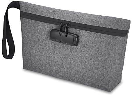 Brifit Geruchsdichte Tasche mit Zahlenschloss, 32 * 20 cm Wasserdicht Geruchsdichter Aufbewahrungsbeutel mit Versiegelte Reißverschlüsse, Carbon Gefüttert, für Ihr Zubehör, Reiselagerung