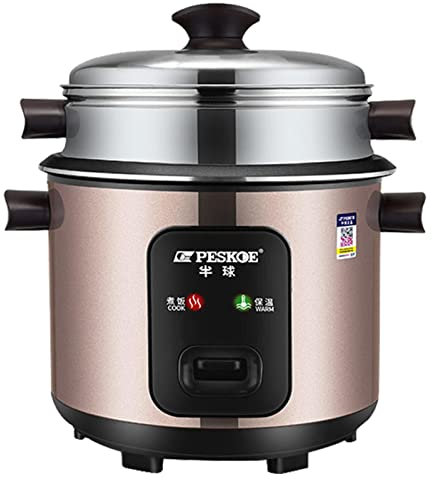 NIBHZ Cuociriso e vaporiera 2/3/4/5/6L Rivestimento Antiaderente Non Rivestito in Acciaio Inossidabile per Uso Domestico e Commerciale per 1~10 Persone Cuociriso,6L