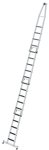 PROREGAL Stufen-Glasreinigerleiter-Satz mit nivello®-Traverse und Clip-Step R13 | 4-teilig | Leiter, Teleskopleiter, Trittleiter, Bockleiter, Sprossen-Doppelleiter