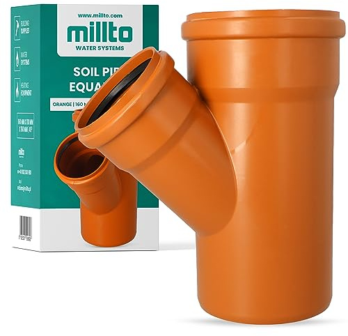 Millto™ T-Stück Kanalisationsrohr 160x110x160 45º Fitting Verbinder Abwasserrohr Verbindung Sanitärsystem-Fittings Entwässerungsverbinder Polypropylen Abwasserkanalisation Kanalisationsanschluss