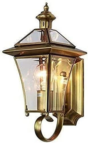 Courtyard Light Porch Lights Wall Mount Lamp Golden Outdoor Wall Lantern Copper Garden Decoration E27 Fixture with Clear Glass Shade for Terrace Patio Porch Wall Sconces Copper Decor Lamp Comfortable