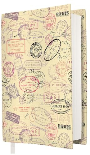 MOSSO - Buchumschlag, waschbarer Stoff, wasserdicht, Buchschoner für Erwachsene, Geschenk für Buchliebhaber (Briefmarken - XL)