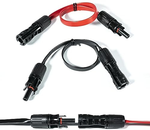 Solarkabel Fensterdurchführung 50cm Kabel Wasserdicht PV Kabel 1 Paar,Fensterdurchführung Solarkabel Kupferkabel Verzinnt 6 mm² für Balkonkraftwerk