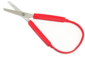 Tijeras de cocina, minitijeras de bucle de acero inoxidable, tijeras artesanales coloridas, tijeras para el hogar para cortar papel artesanal (Rot)