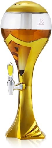 Dispensador de bebidas con núcleo de hielo LED, torre de cerveza de 3 L con enfriador de hielo separado para bar, familia, bufé, restaurante, dispensador de bebidas con grifo torre de cerveza con