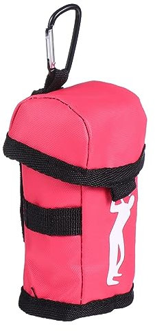 PAMINGONO 1stück Portable Golfball Tasche Kompakte Aufbewahrung Für Bälle Robustes Material Leicht Und Tragbar Rote Golfzubehör Für Unterwegs