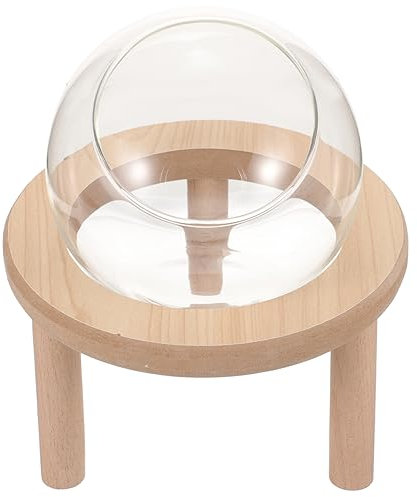 BESPORTBLE Glas Sandbad Hamsterbadewanne Mit Holzsockel Transparent Kleine Haustierbadewanne Sandbadebox Für Hamster Kleintiere Im Käfig