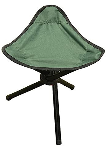 Taburete plegable portátil para camping, pesca, caza, senderismo, asiento de trípode ligero y plegable (verde)