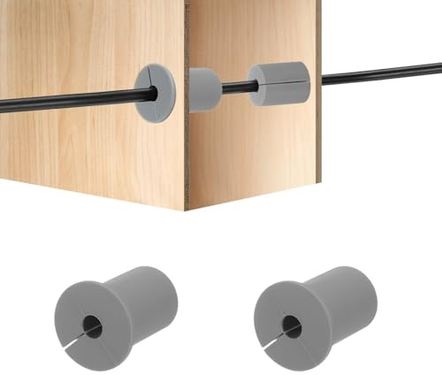 HiPicco 2Pcs Wall Grommets for Cables 1-Inch Silicone Cable Wall Bushing Feed Through Cable Routing Kit Accessories Wall Cable Pass Through for Ethernet with 7.5mm Hole, Grey