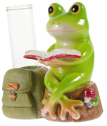 Happyyami Dekorative Glasvase Klar Mit Keramik Frosch Haushalt Blumenvase Für Anlage Und Dekor Kleine Glasvasen Für Blumen