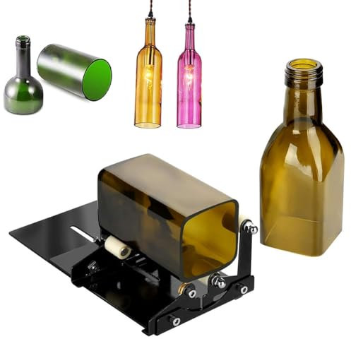Coupe-bouteilles en verre - Outil de découpe - Kit d'outils de découpe carrés et ronds avec 2 têtes amovibles pour artistes, artisans et amateurs de bricolage