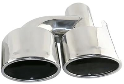 Auspuffblende Für W204 C200 C260 Schalldämpfer-Endrohr 1 Stück Edelstahl Silberfarbenes Auspuffrohr Auto 2,5 Zoll Ovale Doppelauspuffspitze Auspuffendrohr(EJ30213-R-AG)