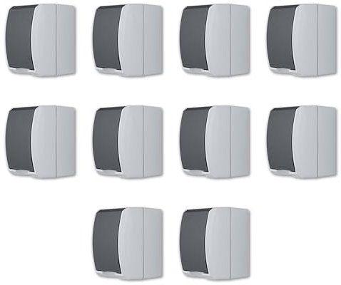 REV AquaForm SPARSET - 10x Steckdose-Feuchtraumsteckdose, IP44, zweipolig, Aufputz, grau