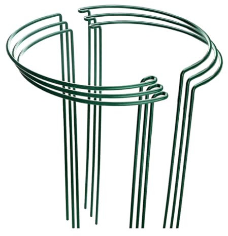 Steowsey 6 Pack Large 60cm Tall Bow Plant Support Stakes, Strong Metal Garden Supports Half Round Flower Hoops