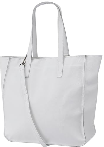 Damen Henkeltasche aus Echtleder – Mittelgroßer Shopper mit Schulterriemen – Handtasche Schultertasche mit Reißverschluss und Innenfach 37x13x29 cm Lili G555