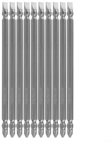 Lot de 10 forets magnétiques PH2 x 6 mm à double tête pour perceuses électriques hexagonales (150 mm)