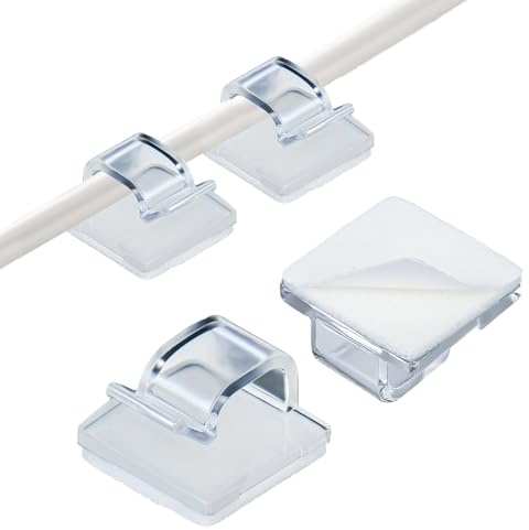 BOXOB 100pcs Mini Light Clips, Plastic LED String Lights Clips Transparent Nail-Free Rope Lighting Hangers Tool for Wire Cable Hooks Indoor Outdoor Christmas Fairy Lighting Decoration