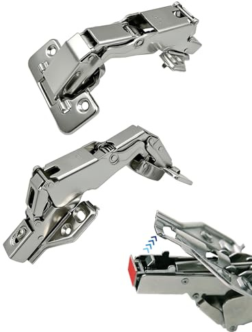 2Pack 165 Degree Hinge,3D Concealed Hydraulic Adjustable Mounting,Clip On Plate for Easy Installation,Soft Close Cabinet Hinge,Face Frame Kitchen Cabinet Doors Hinges﻿(Full Overlay)