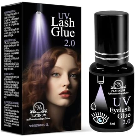 UV Wimpernkleber Clear – UV-aktivierter Wimpernkleber, Funktioniert nur unter UV-Licht – 1–3 Sek., 5 ml