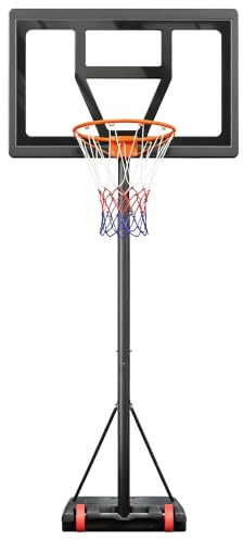 Kids Basketball Hoop Outdoor Height Adjustable 3-7 FT, Portable Basketball Goal System for Kids Youth Teens in Backyard/Driveway/Indoor, Shatterproof Backboard and Stable Base