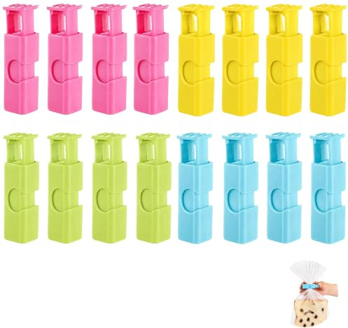 ARYIMYDP 16 Pz Clip per Sacchetti Alimentari con Chiusura a Pressione Mollette per Alimenti da Cucina Pinze Mollette Chiudi Sacchetti Cucina per Sigillare e Mantenere Freschi Snack Pane e Congelatore
