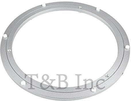 T & B 40,6 cm Durchmesser Aluminium Metall Lazy Susan Hardware Rotierende Plattenteller Kugellager Drehgelenk Teller silber 400 mm Plattenspieler auf Esstisch