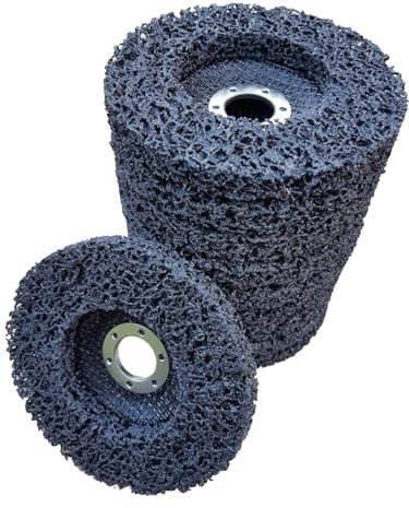 Rostio Lot de 10 disques de nettoyage CSD 125 mm, noirs, pour meuleuse d'angle