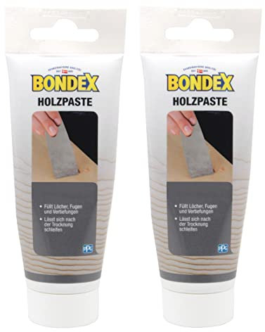 Bondex Holzpaste Holzkitt Reparaturpaste zum ausbessern von Risse Löcher Kratzer Laminat Parkett Möbel und Holz 2x 120g (buche)