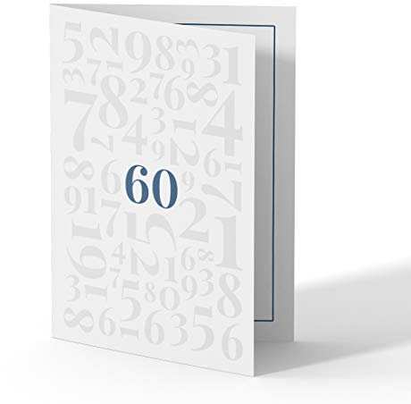 (10 x) Einladungskarten zum 60. Geburtstag Einladungen Karten Klappkarte Edel runder