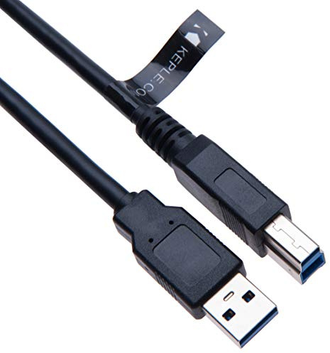 Keple Câble USB 3.0 SuperSpeed ​​A mâle vers Type B mâle/Câble adaptateur pour imprimante, scanner, disque dur, serveur, station d'accueil, HUB USB 3,5 SATA, boîtier / 2 m, noir
