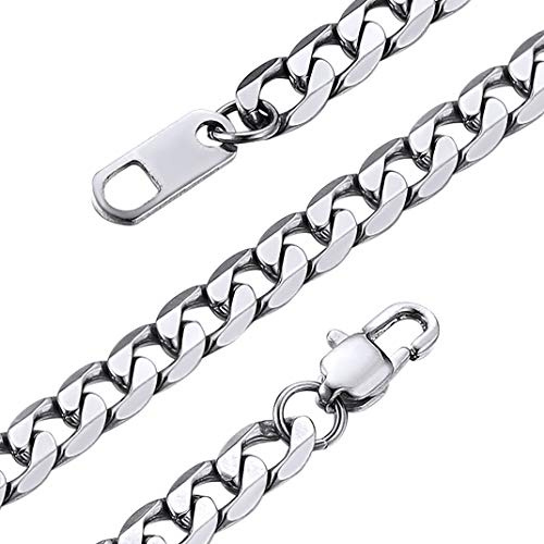 Goldchic Chain Necklace for Men, Silver/Gold/Black, 4/6/9mm, 14-30' Length | Stainless Steel Cuban Chains, Hypoallergenic Sturdy Necklaces Jewellery(Come with Gift Box)